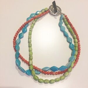 Premier Designs three strand necklace. 18”…